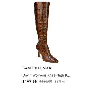 NIB Sam Edelman Davin Snakeskin boots 6.5